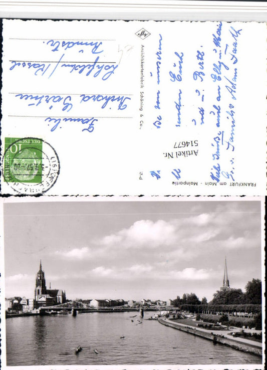 514677,Frankfurt am Main Mainpartie Teilansicht Fluss Brücke