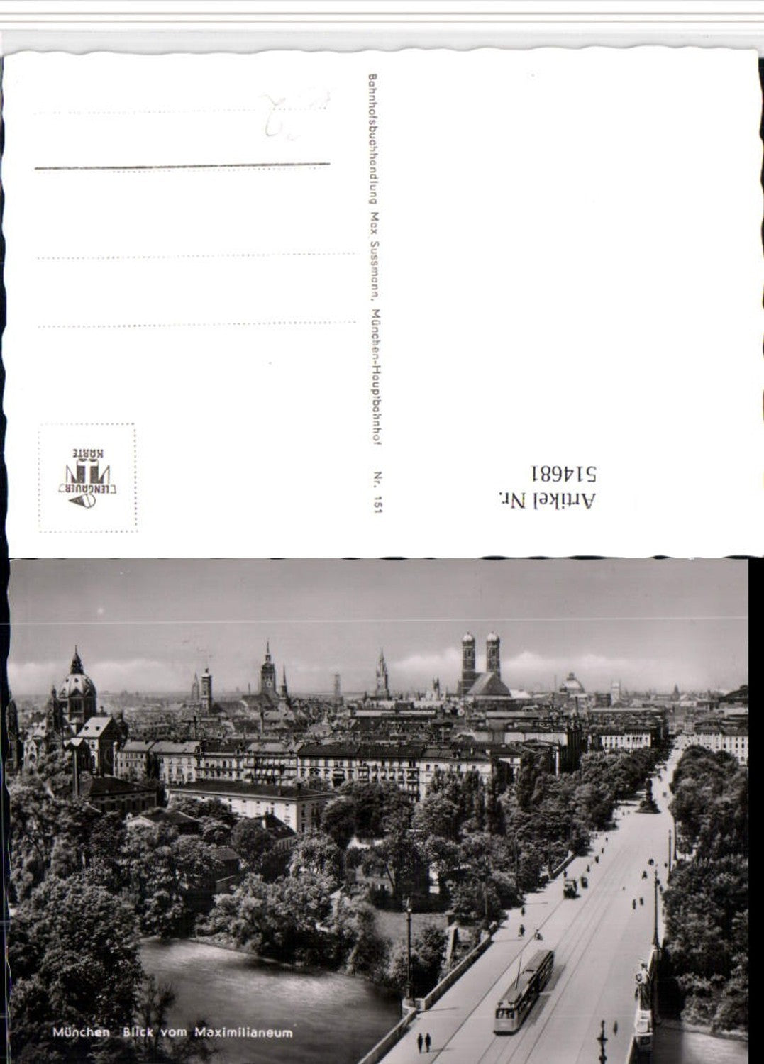 514681,München Teilansicht Blick vom Maximilianeum Brücke