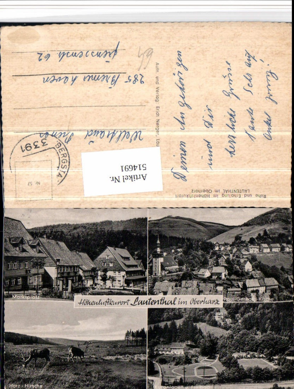 514691,Lautenthal im Oberharz b. Langelsheim Totale Hirsche Mehrbildkarte