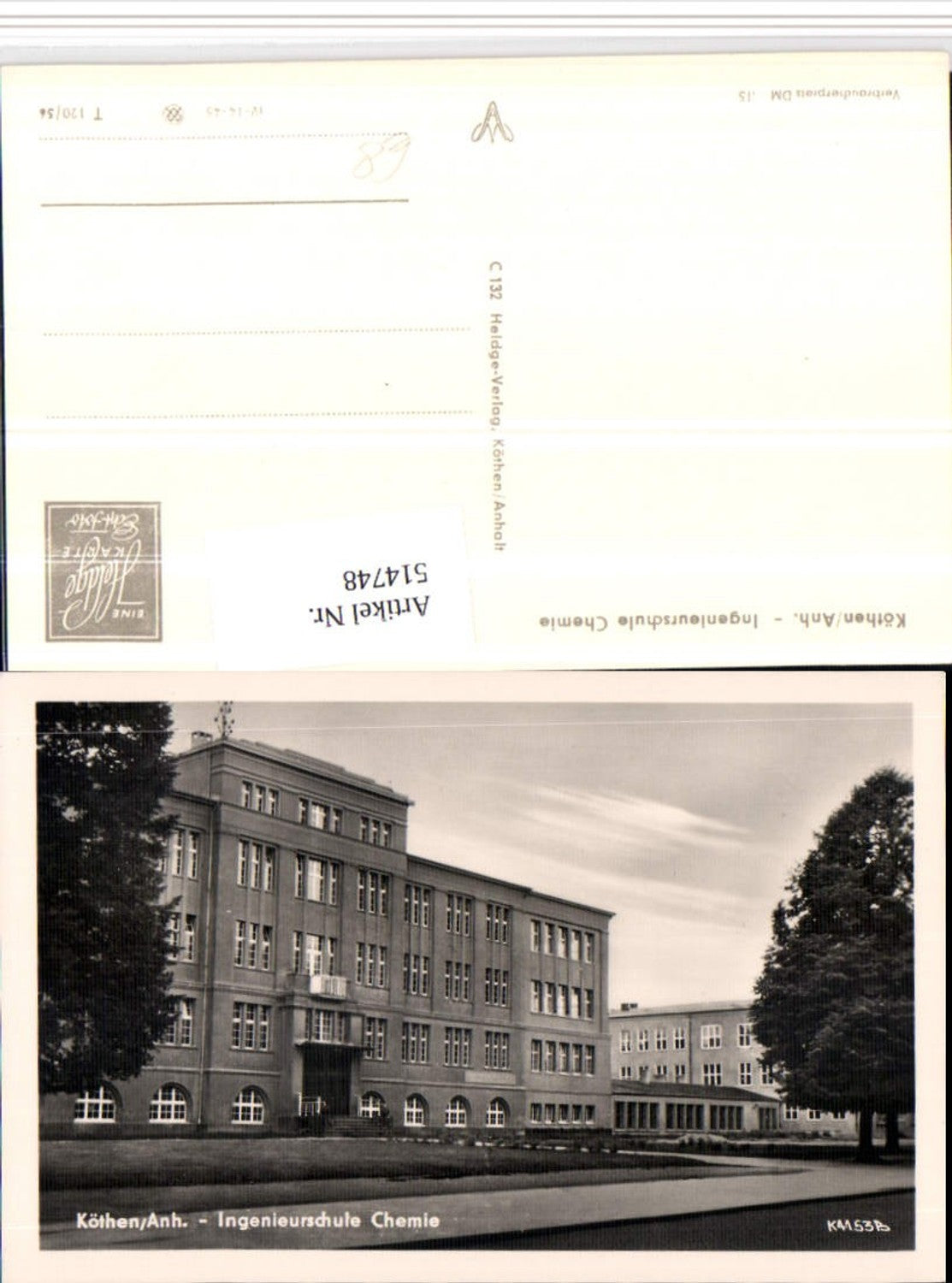 514748,Köthen Ingenieurschule Chemie Schule Gebäude