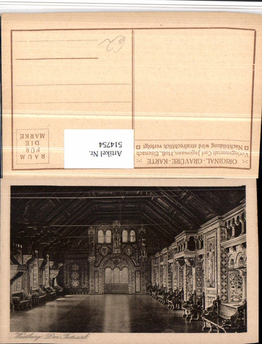 514754, Eisenach Wartburg Castle Ballroom Interior View