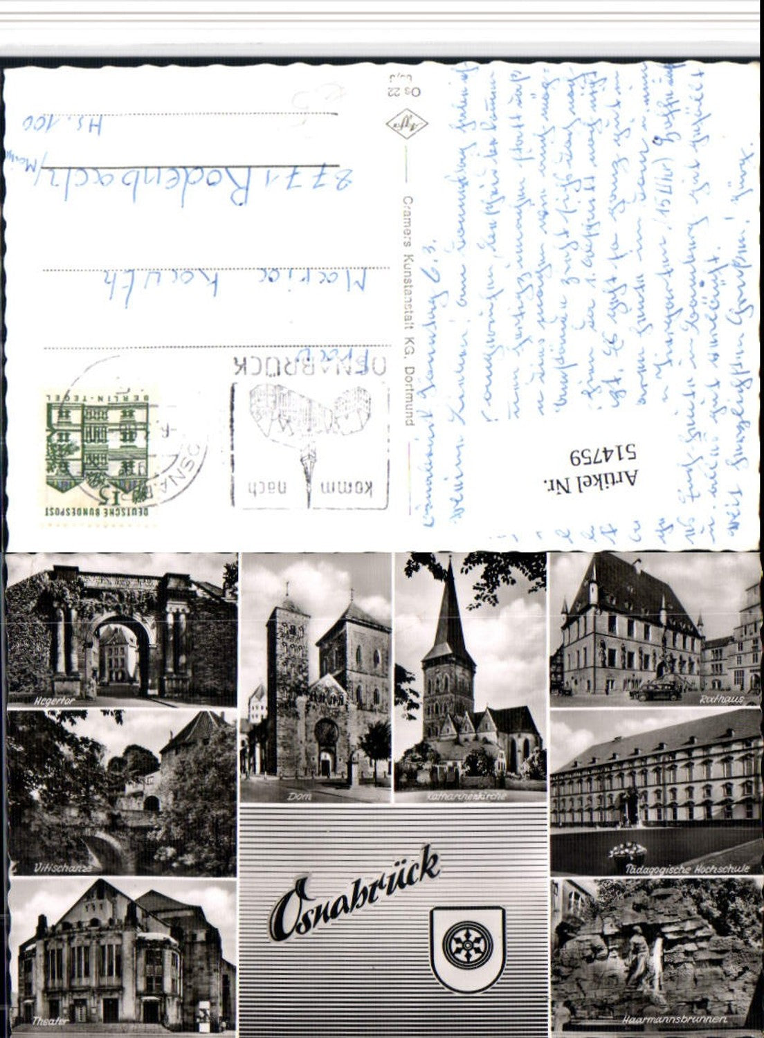 514759,Osnabrück Rathaus Päd. Hochschule Kirche Theater Mehrbildkarte