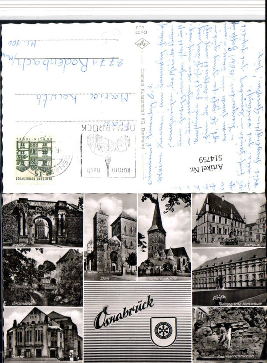 514759,Osnabrück Rathaus Päd. Hochschule Kirche Theater Mehrbildkarte