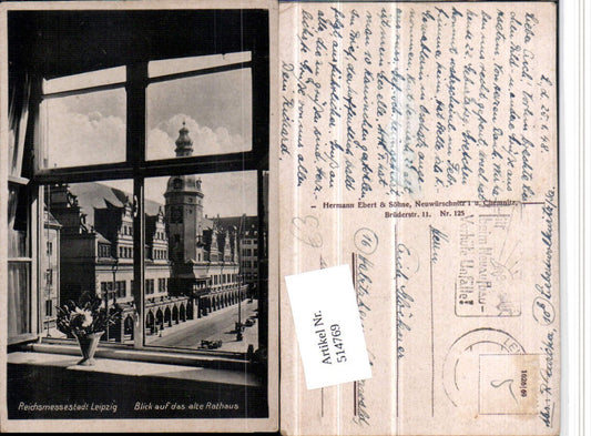 514769,Leipzig Fenster Blick auf das alte Rathaus