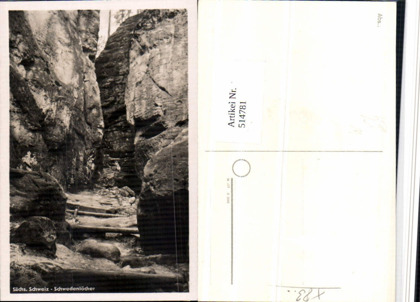 514781,Sächsische Schweiz Schwedenlöcher b. Rathen Schlucht