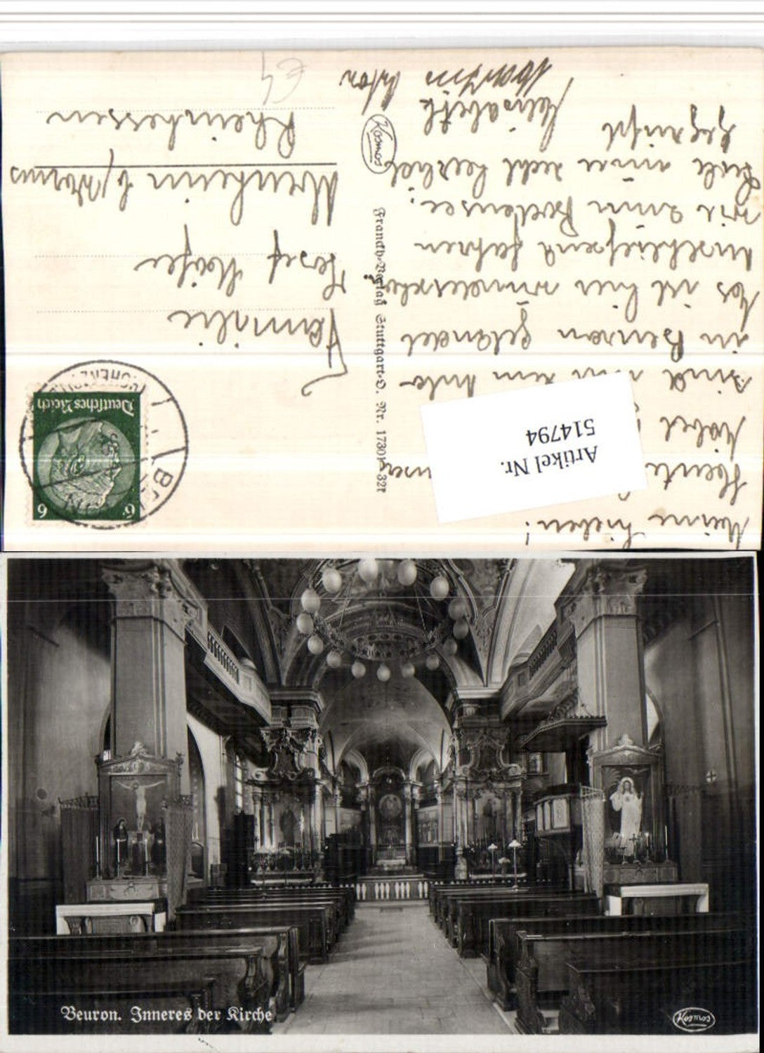 514794,Beuron Kirche Innenansicht
