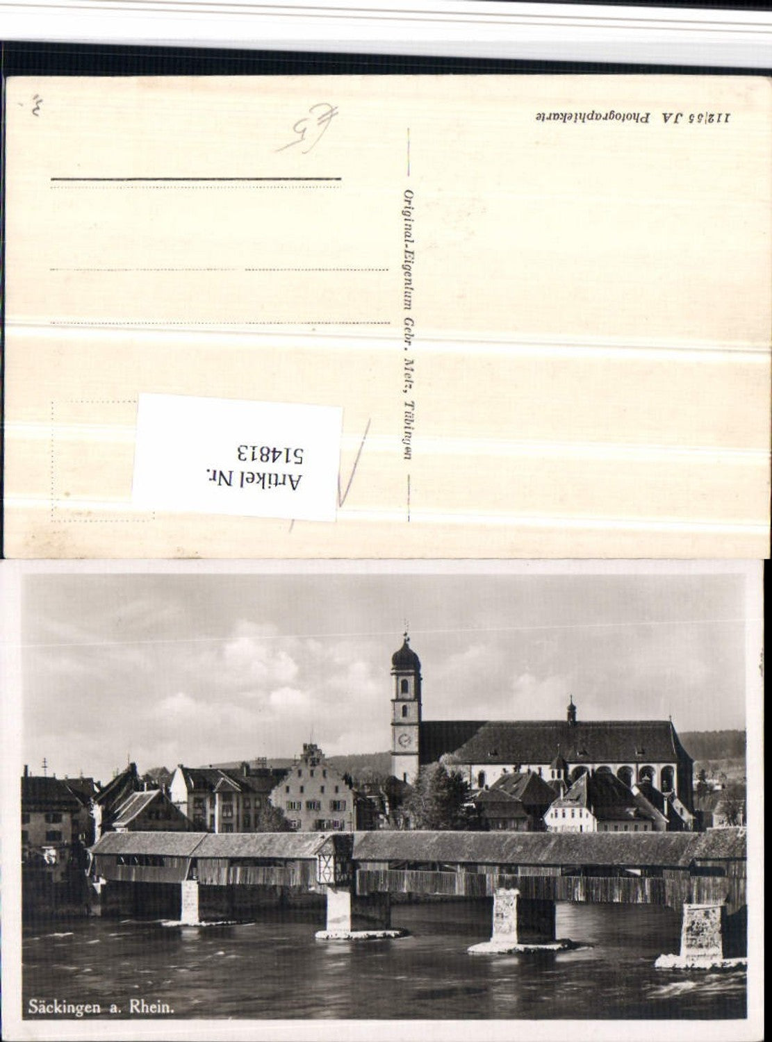 514813, Säckingen am Rhein, partial view of the bridge and church