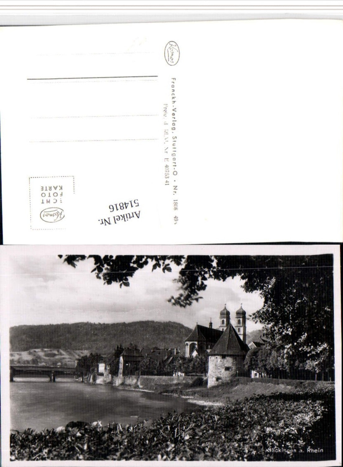 514816,Säckingen am Rhein Teilansicht Fluss Kirche