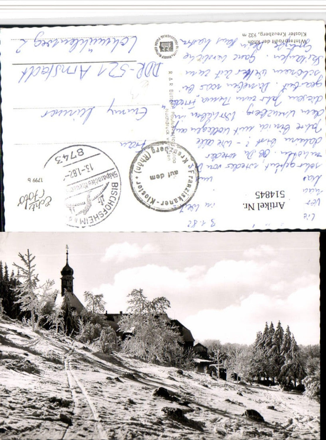 514845,Bischofsheim an d. Rhön Kloster Kreuzberg Winterbild