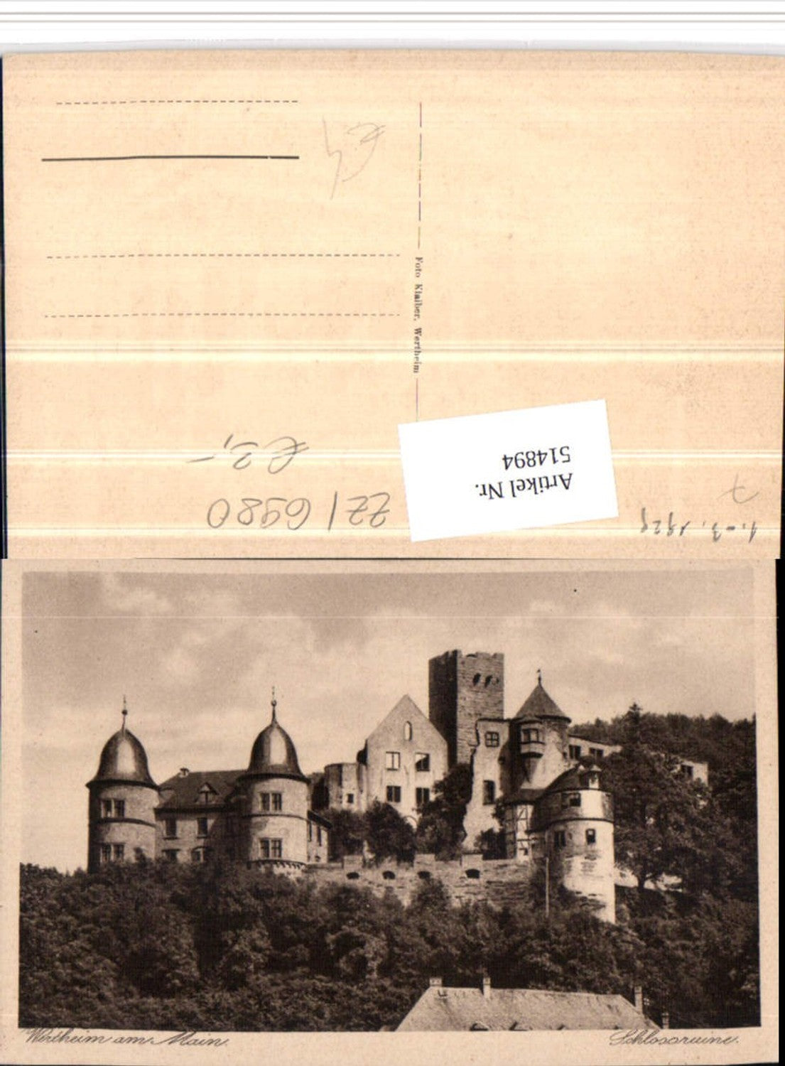 514894,Wertheim am Main Schlossruine Ruine