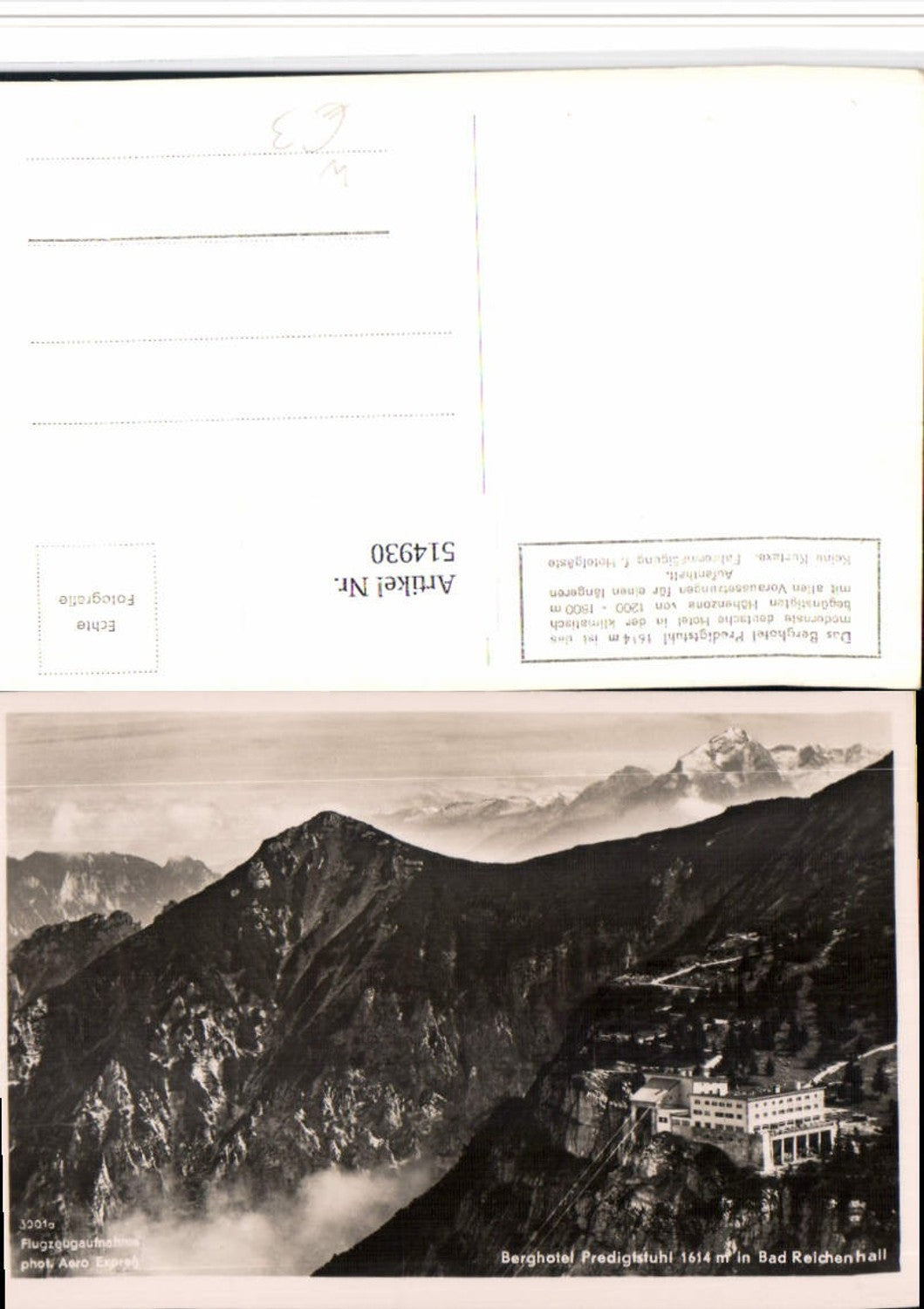 514930,Bad Reichenhall Berghotel Predigtstuhl Bergkulisse Fliegeraufnahme