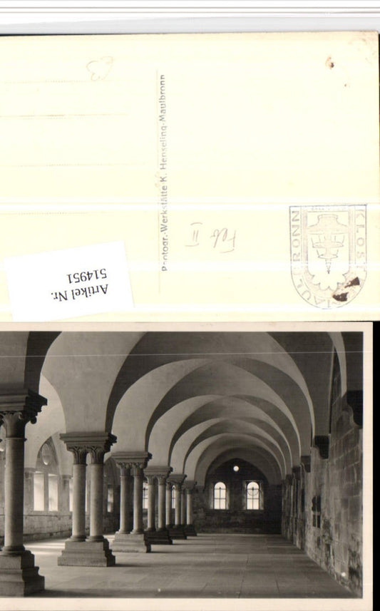 514951, Maulbronn Monastery Hall Interior View Columns