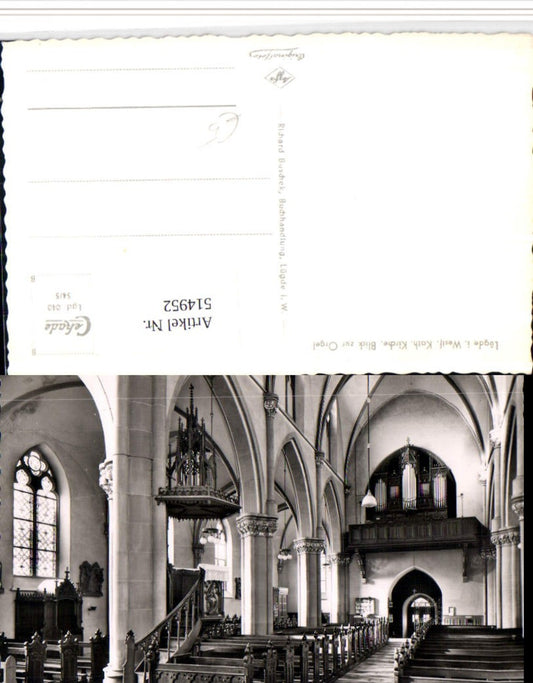 514952,Lügde in Westfalen Katholische Kirche Innenansicht Orgel