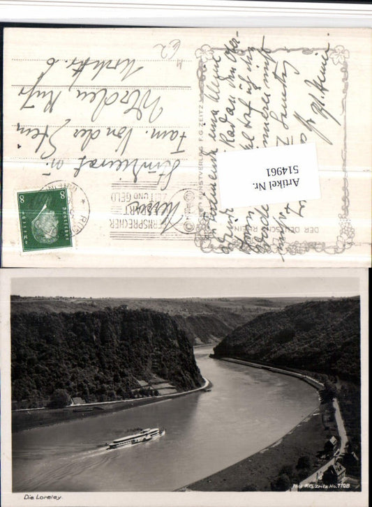 514961,Loreley Felsen b. St. Goarshausen Fluss Dampfer