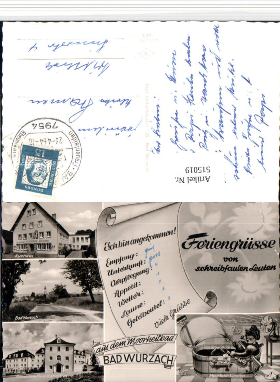 515019,Schreibfaulheit Bad Wurzach Kurhaus Sanatorium Mehrbildkarte