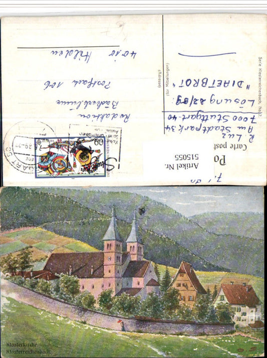 515055, Artist AK Monastery Church Klosterreichenbach near Baiersbronn