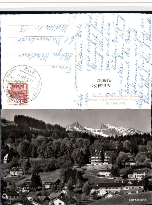 515087,Bad Kohlgrub Teilansicht m. Teufelstättkopf Bergkulisse