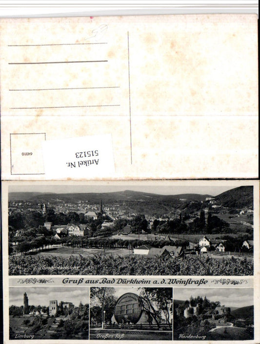 515123,Bad Dürkheim an d. Weinstraße Totale Fass Limburg Mehrbildkarte