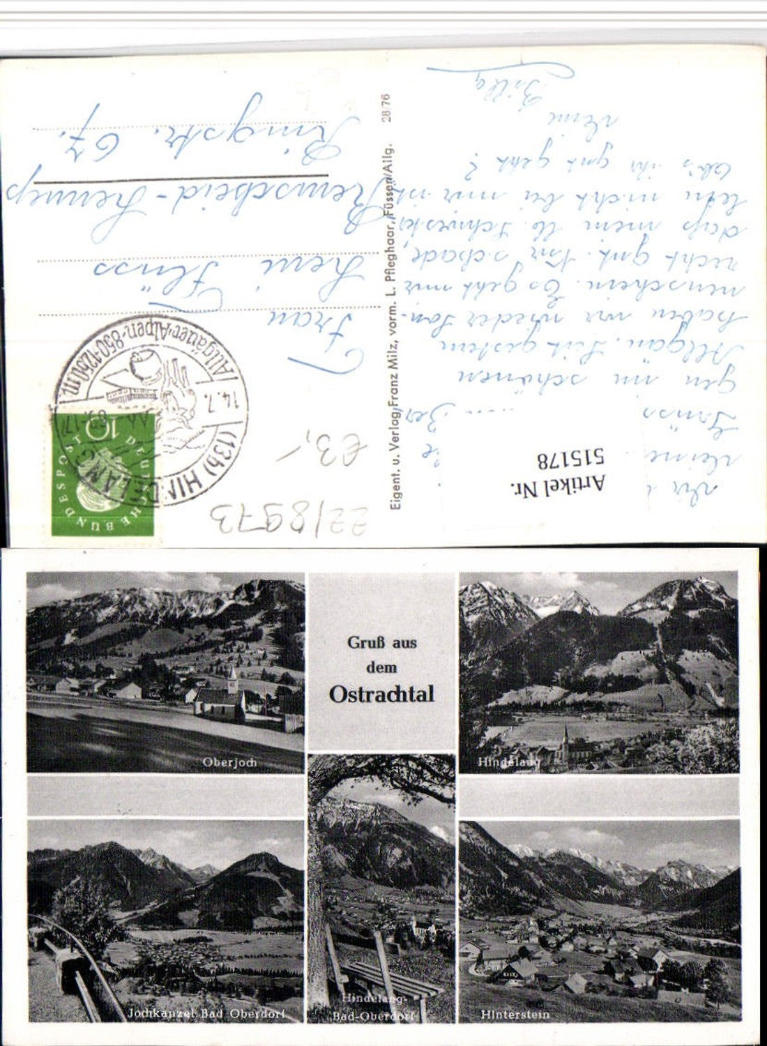 515178,Ostrachtal Oberjoch Hindelang Hinterstein Totale Mehrbildkarte