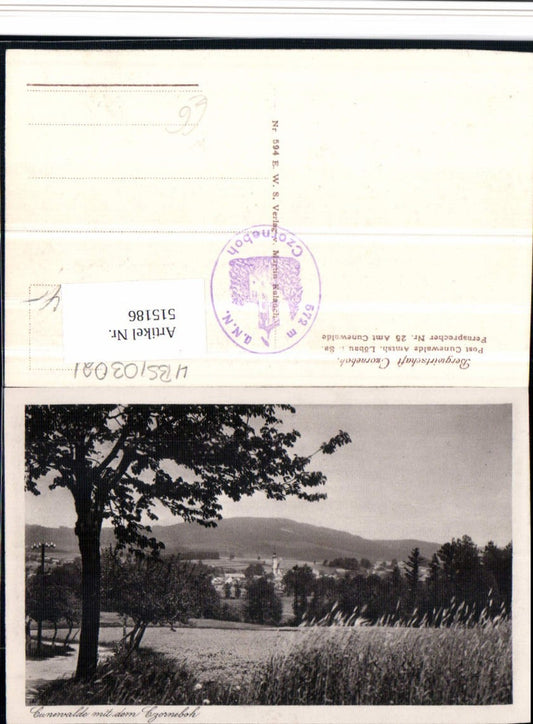 515186,Cunewalde Teilansicht mit dem Czorneboh