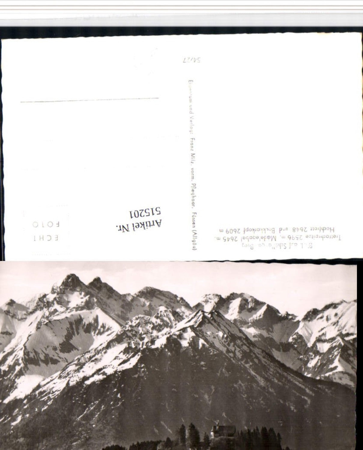 515201,Schöllanger Burg b. Oberstdorf Kirche Bergkulisse