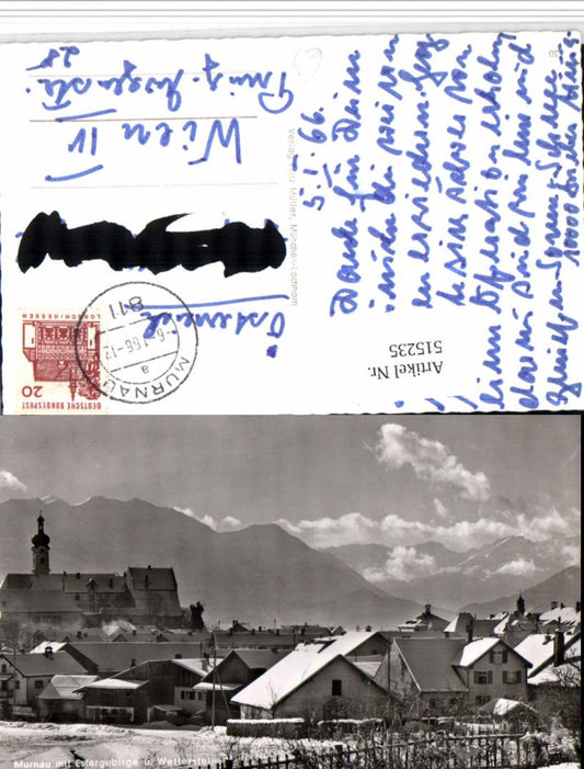 515235,Murnau Teilansicht m. Estergebirge Bergkulisse Winterbild