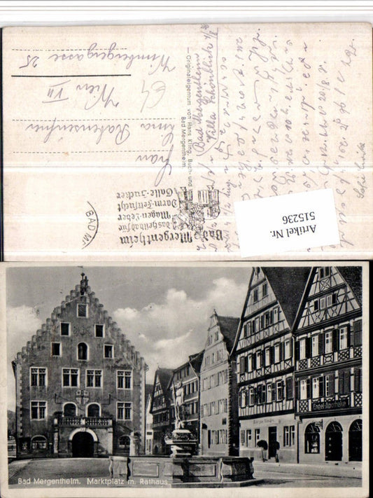 515236, Bad Mergentheim Market Square with Town Hall Fountain