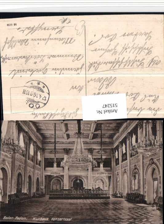 515247, Baden-Baden Kurhaus Concert Hall Interior View