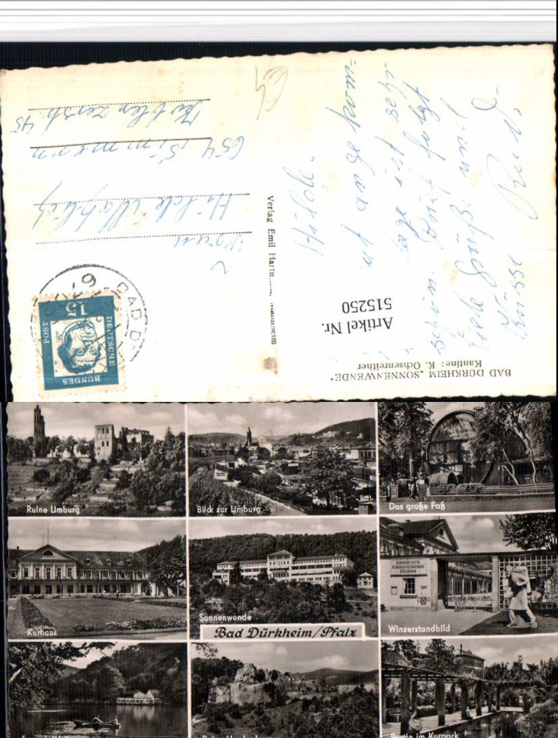 515250,Bad Dürkheim Totale Das große Fass Kurhaus Mehrbildkarte