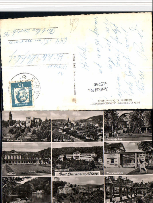 515250,Bad Dürkheim Totale Das große Fass Kurhaus Mehrbildkarte