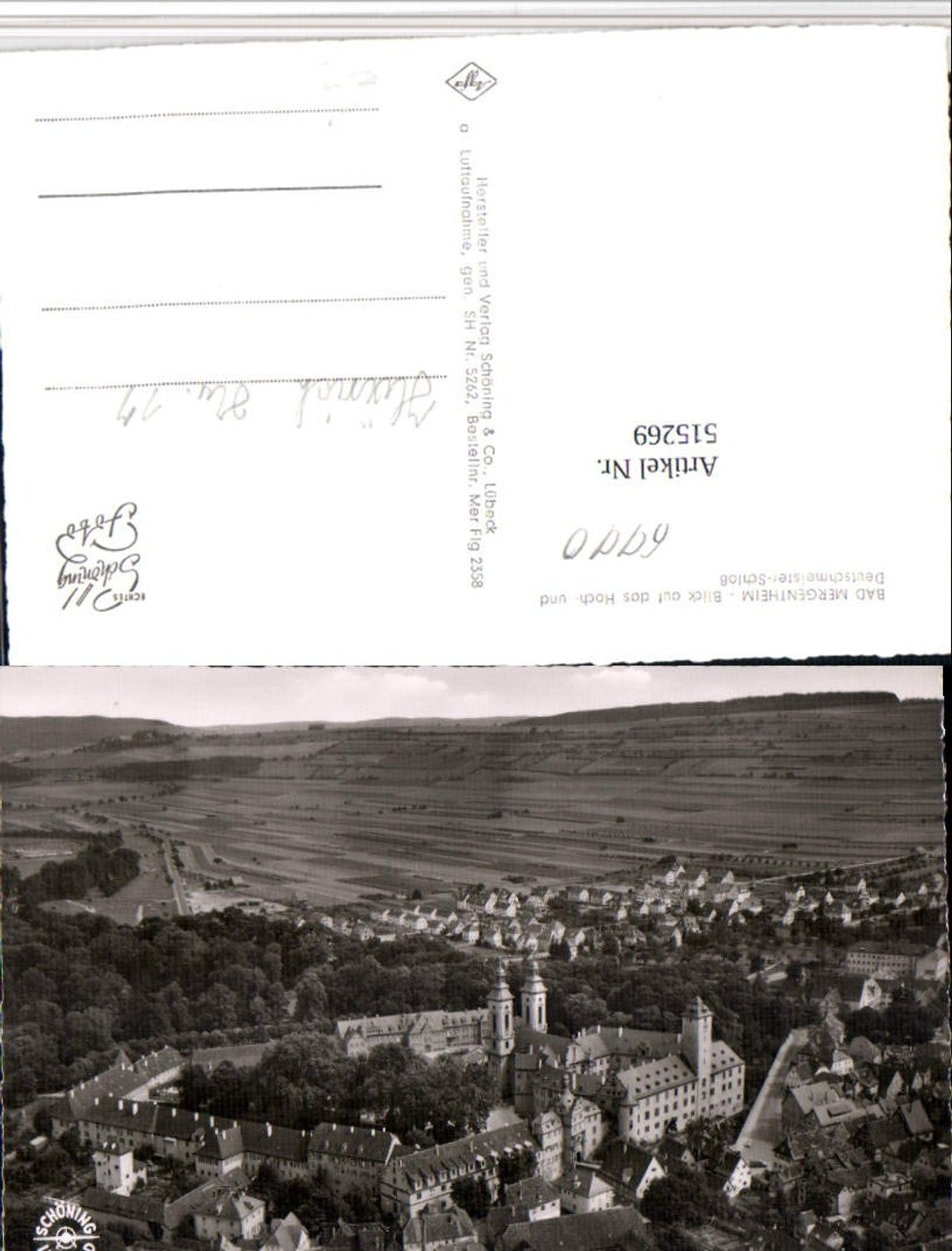 515269,Bad Mergentheim Blick auf Hoch- u. Deutschmeister-Schloss Fliegeraufnahme