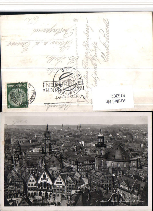 515302,Frankfurt am Main Domblick nach Westen Teilansicht