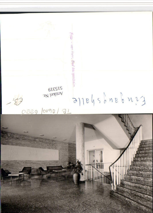 515319, Photo AK Bad Mergentheim Entrance Hall Interior View pub Photo Rohr