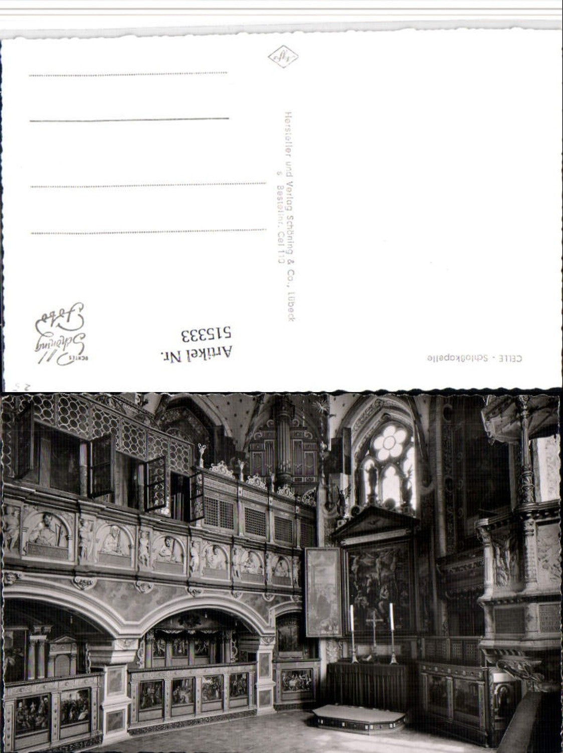 515333,Celle Schloss Schlosskapelle Innenansicht Orgel