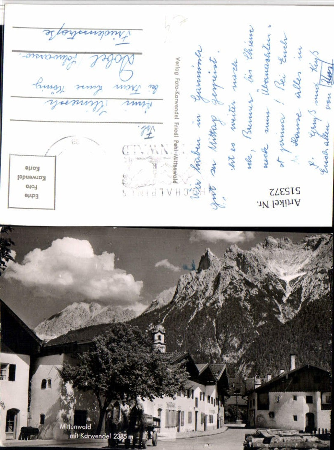 515372,Mittenwald Straßenansicht m. Karwendel Bergkulisse
