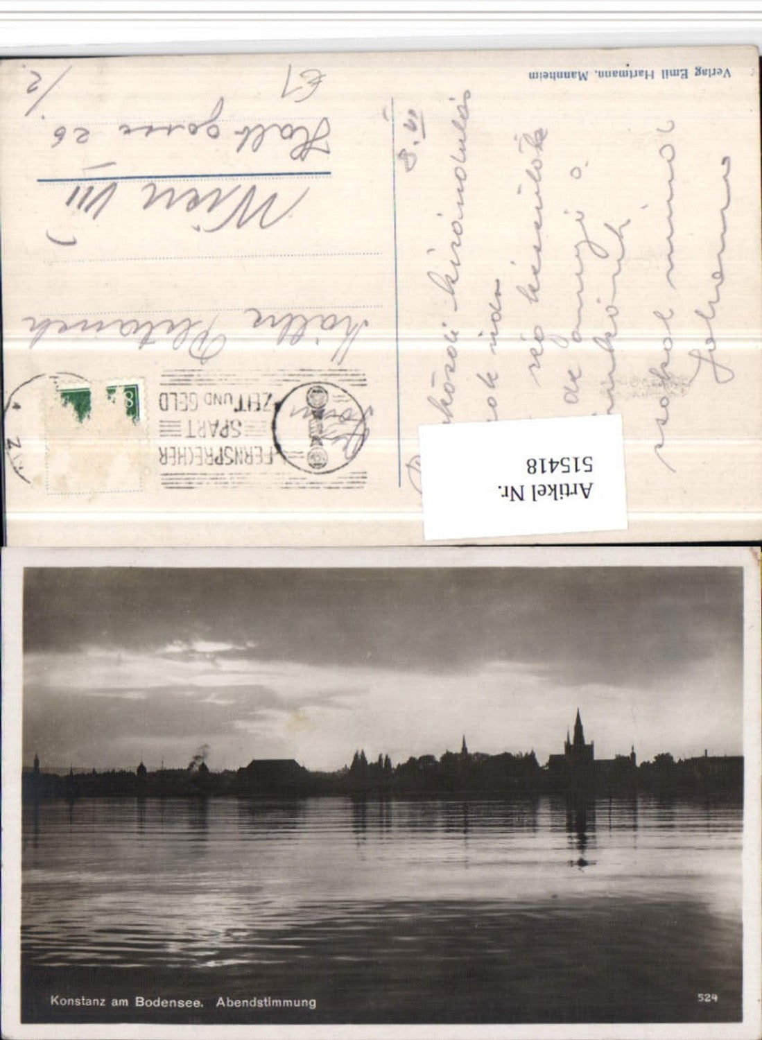 515418, Konstanz on Lake Constance, evening atmosphere, partial view