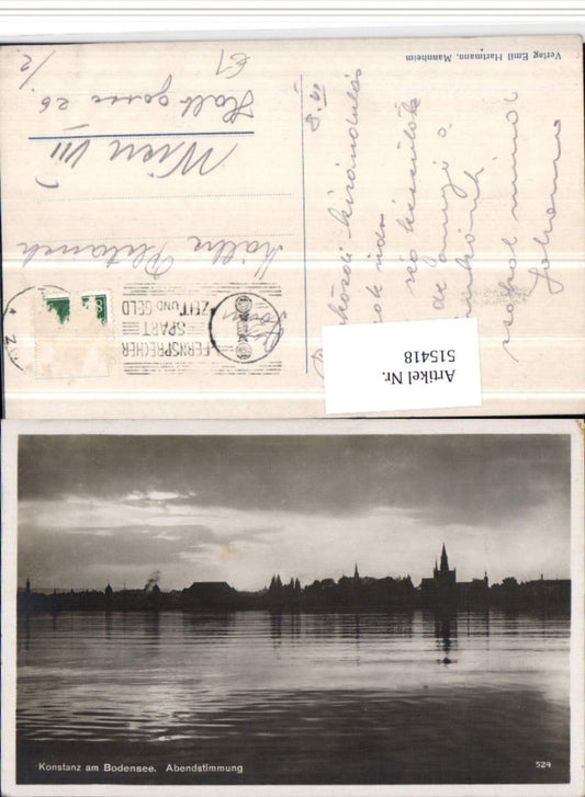 515418, Konstanz on Lake Constance, evening atmosphere, partial view