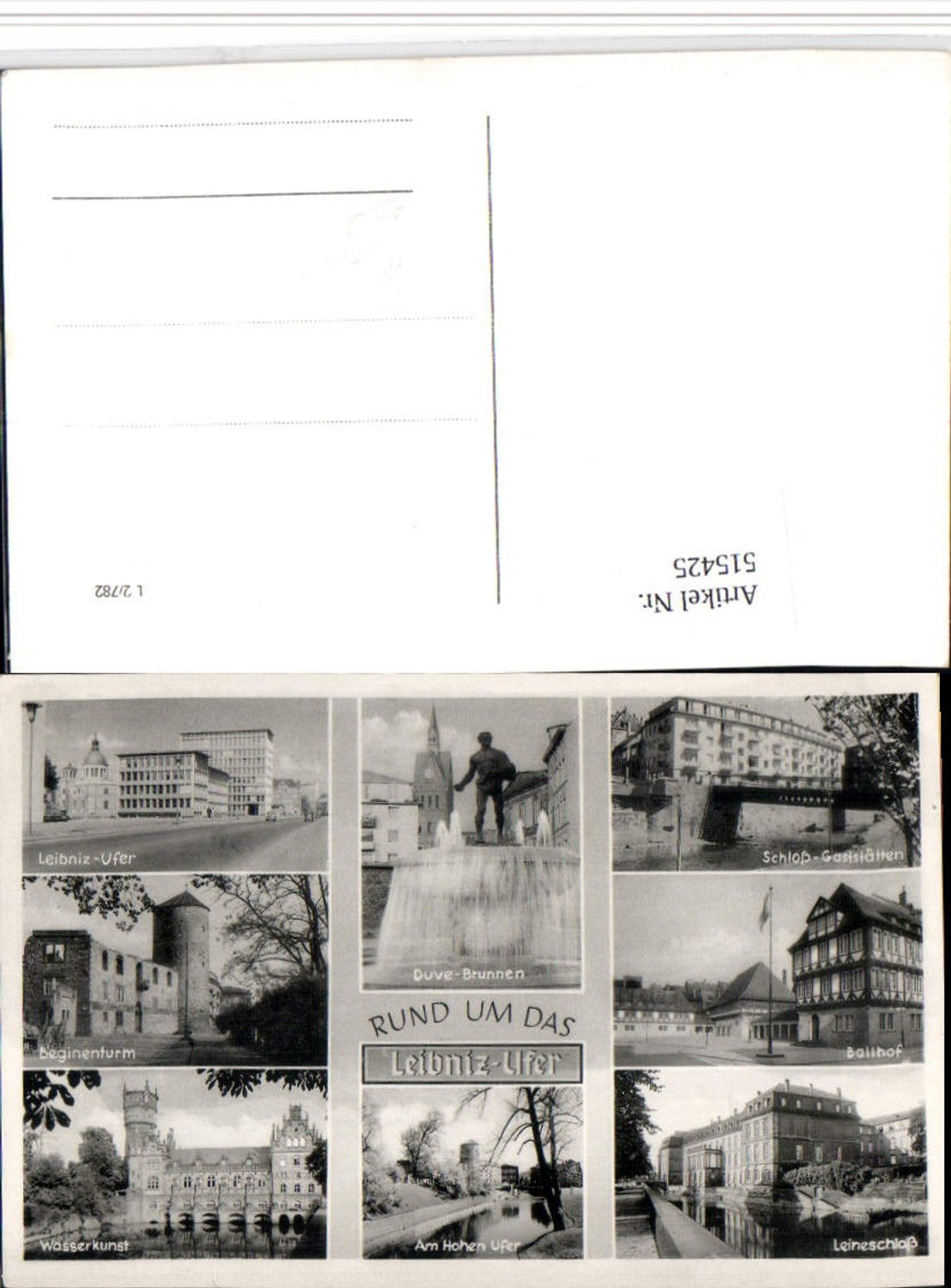 515425,Hannover Leibniz-Ufer Brunnen Schloss Turm Mehrbildkarte