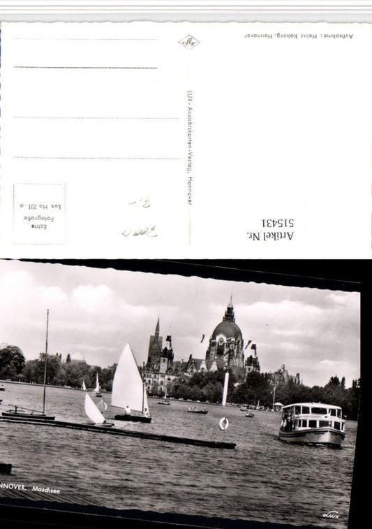 515431,Hannover Maschsee See Segelboote Boote Rathaus