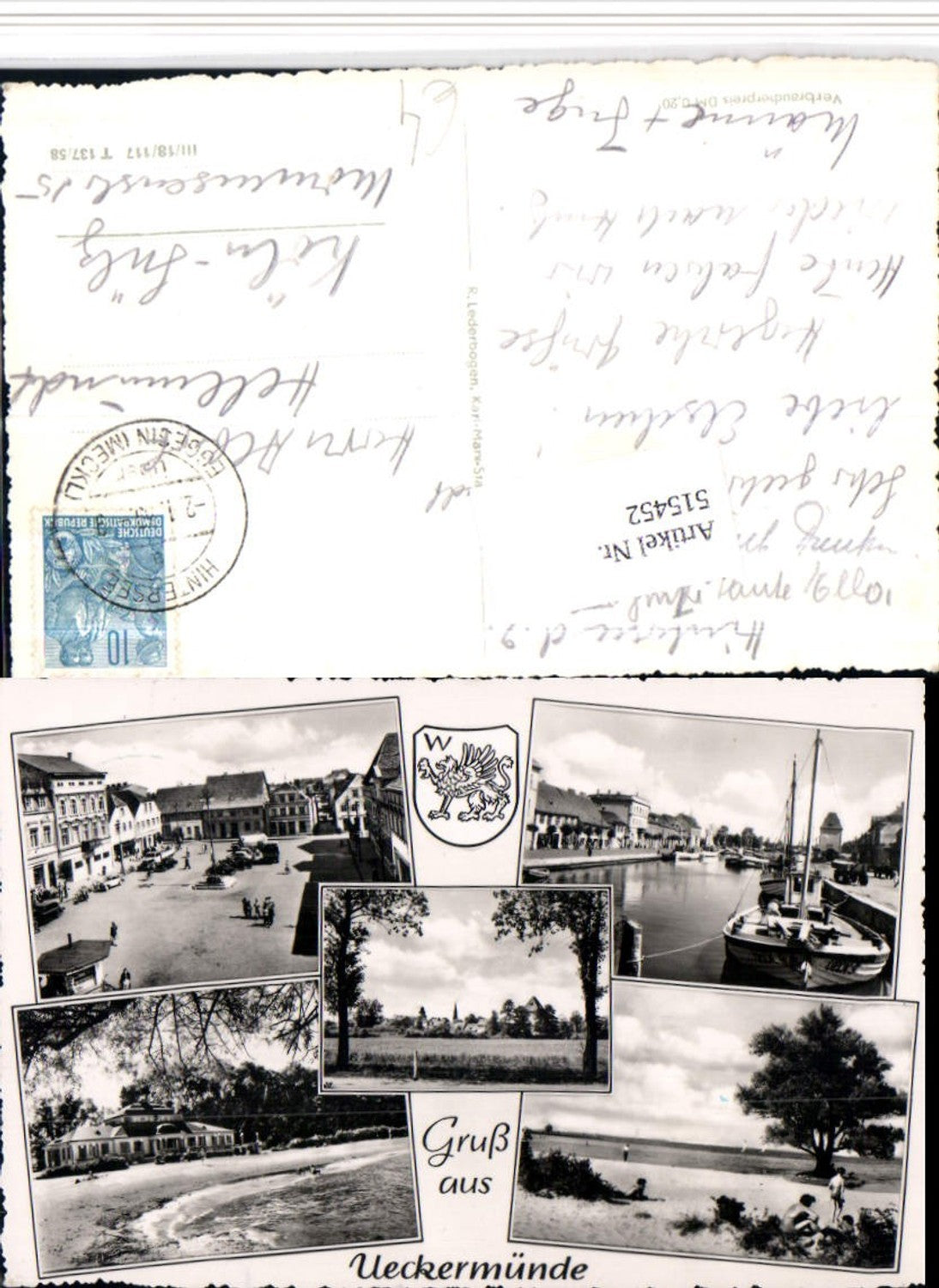 515452,Ueckermünde Teilansicht Platz Strand Boot Mehrbildkarte