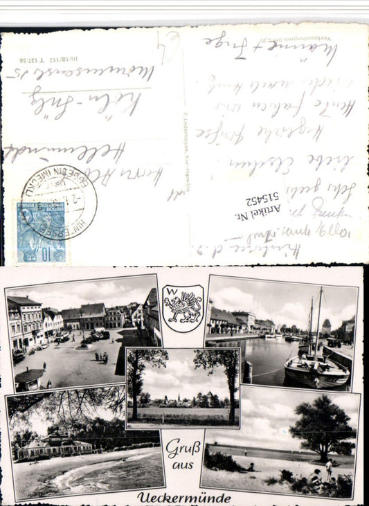 515452,Ueckermünde Teilansicht Platz Strand Boot Mehrbildkarte