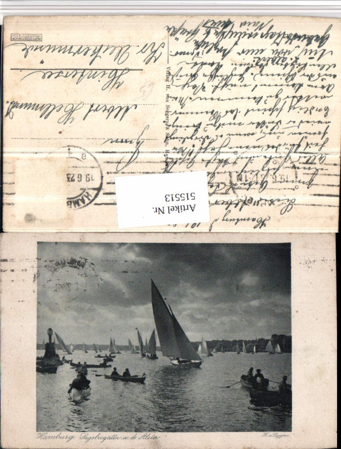 515513, Hamburg Sailing regatta on the Alster Sailboats Boats pub H. v. Seggern