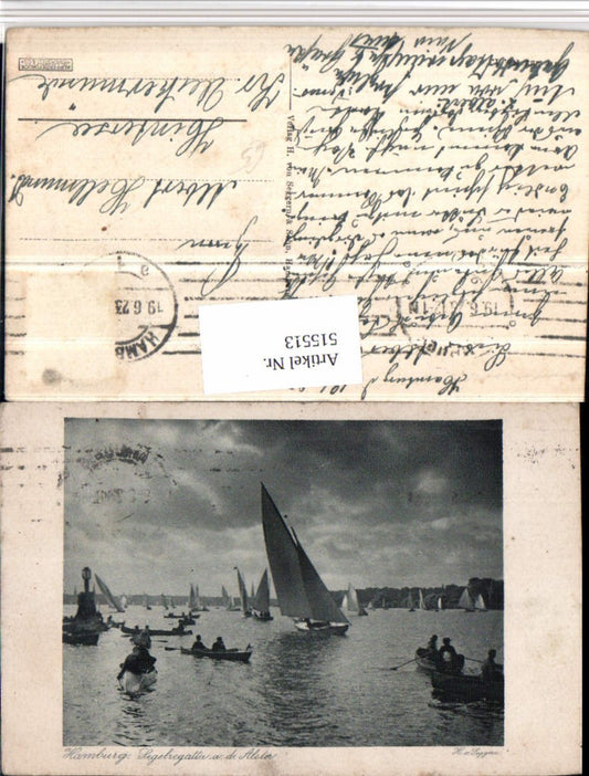 515513,Hamburg Segelregatta an d. Alster Segelboote Boote pub H. v. Seggern