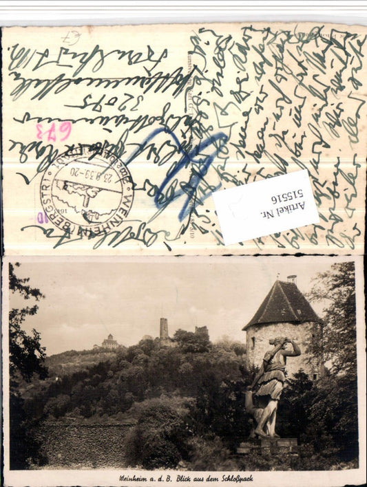 515516, Weinheim an der Bergstraße, view from the castle park, statue