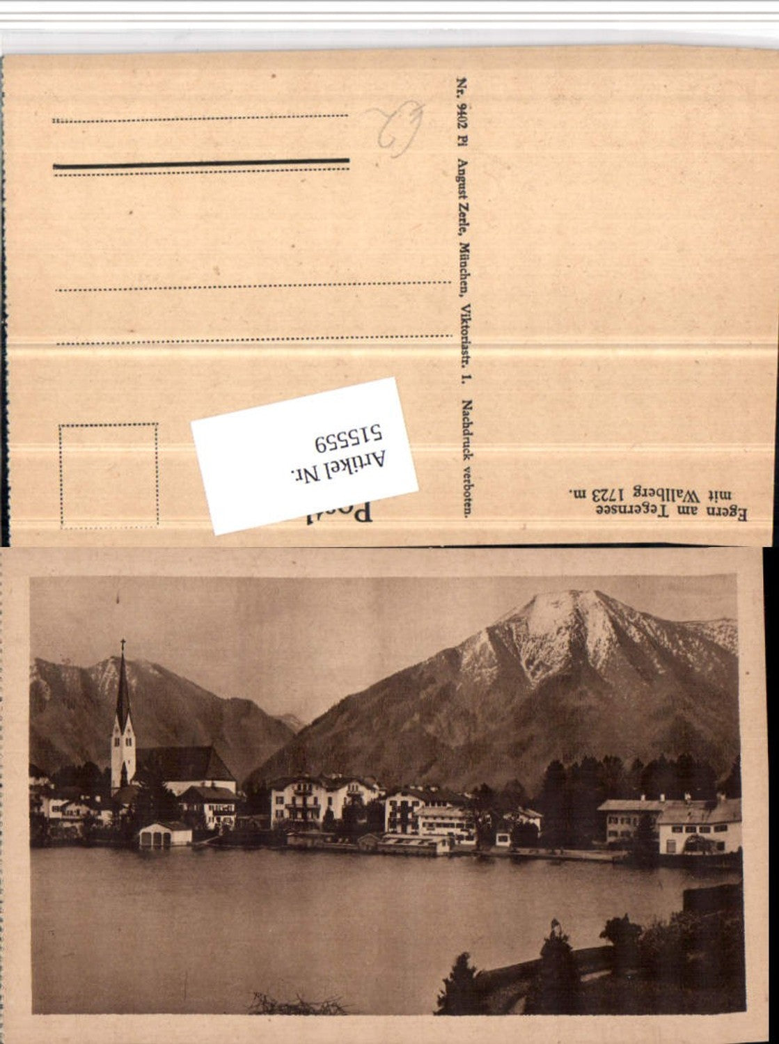515559,Egern am Tegernsee Teilansicht Kirche m. Wallberg Bergkulisse