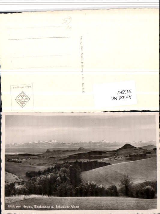 515567, View towards Hegau, Lake Constance and the Swiss Alps mountain scenery
