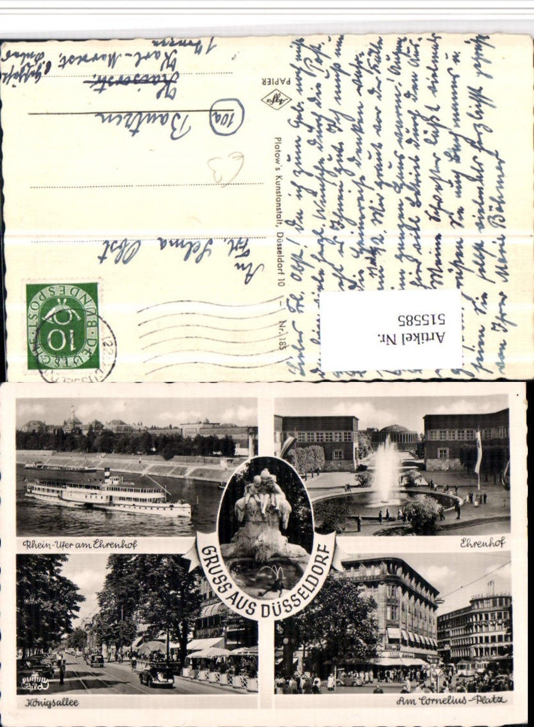 515585,Düsseldorf Dampfer Königsallee Cornelius-Platz Ehrenhof Mehrbildkarte