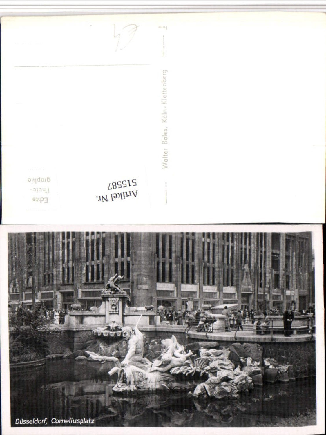 515587,Düsseldorf Corneliusplatz Brunnenfigur Statue