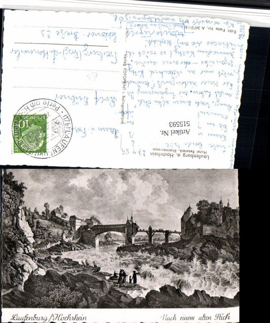 515593, Artist AK Stich Laufenburg am Hochrhein Bridge