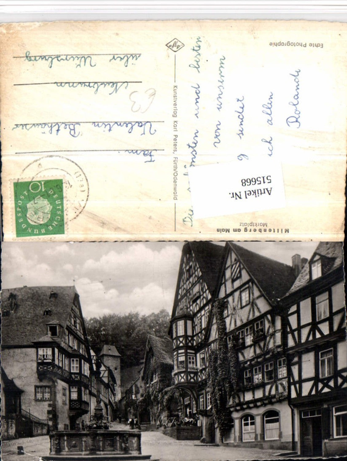 515668,Miltenberg am Main Marktplatz Brunnen Erker